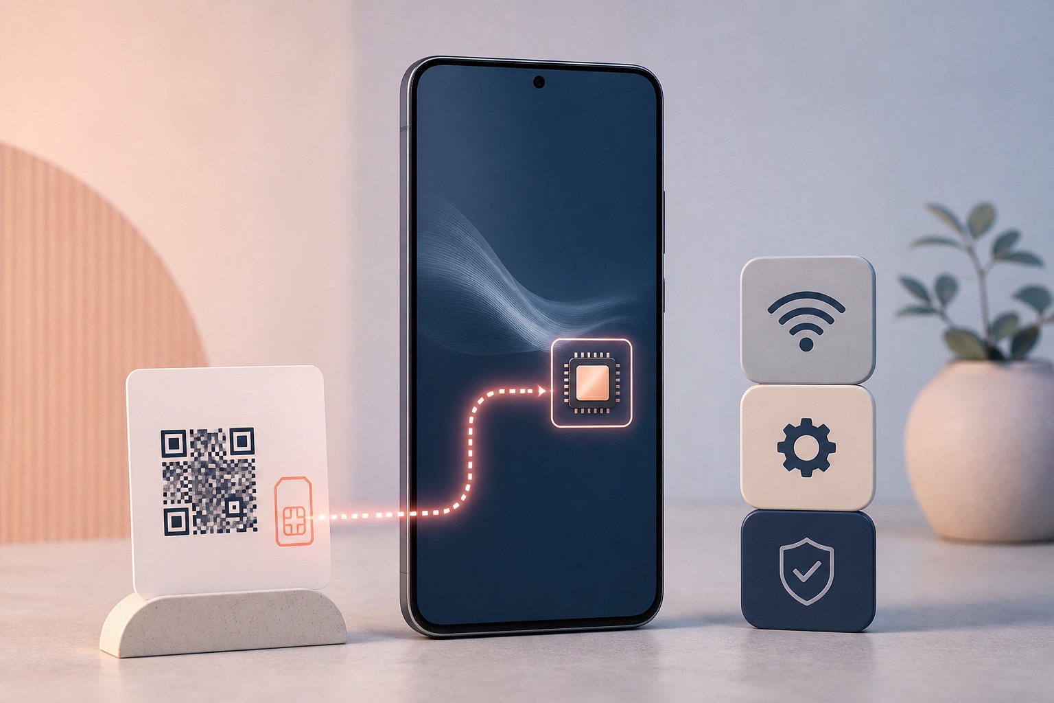 Установка eSIM на Android-смартфон с помощью QR-кода