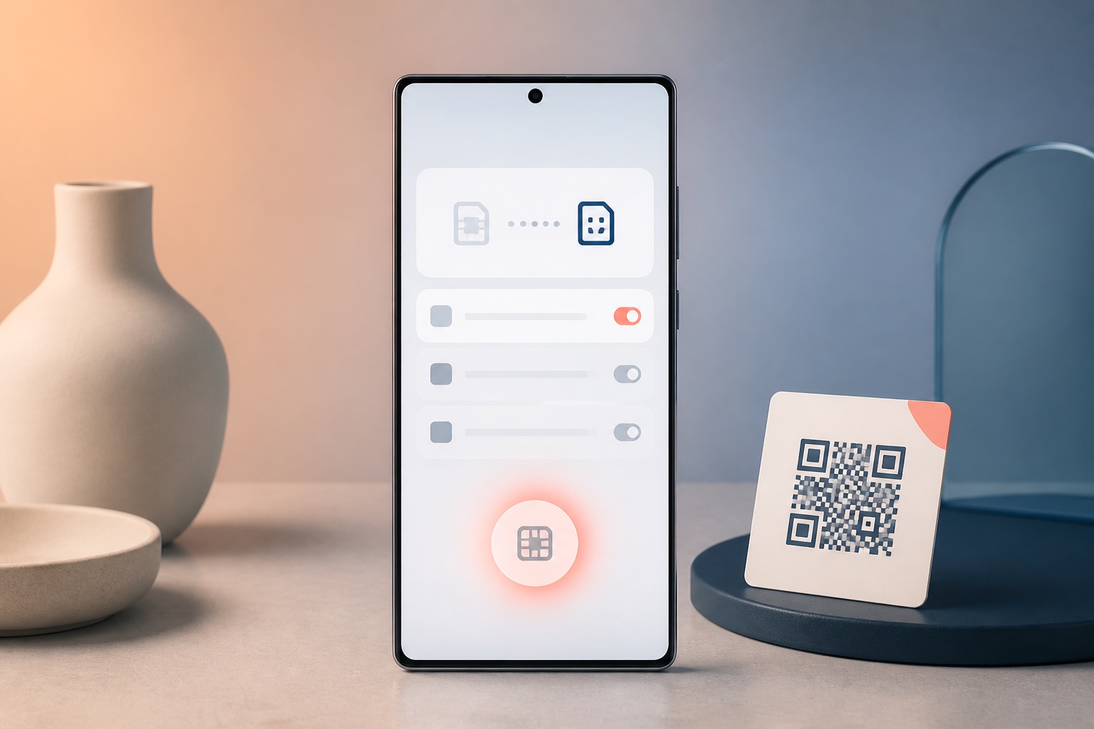Настройка eSIM в диспетчере SIM-карт смартфона Galaxy